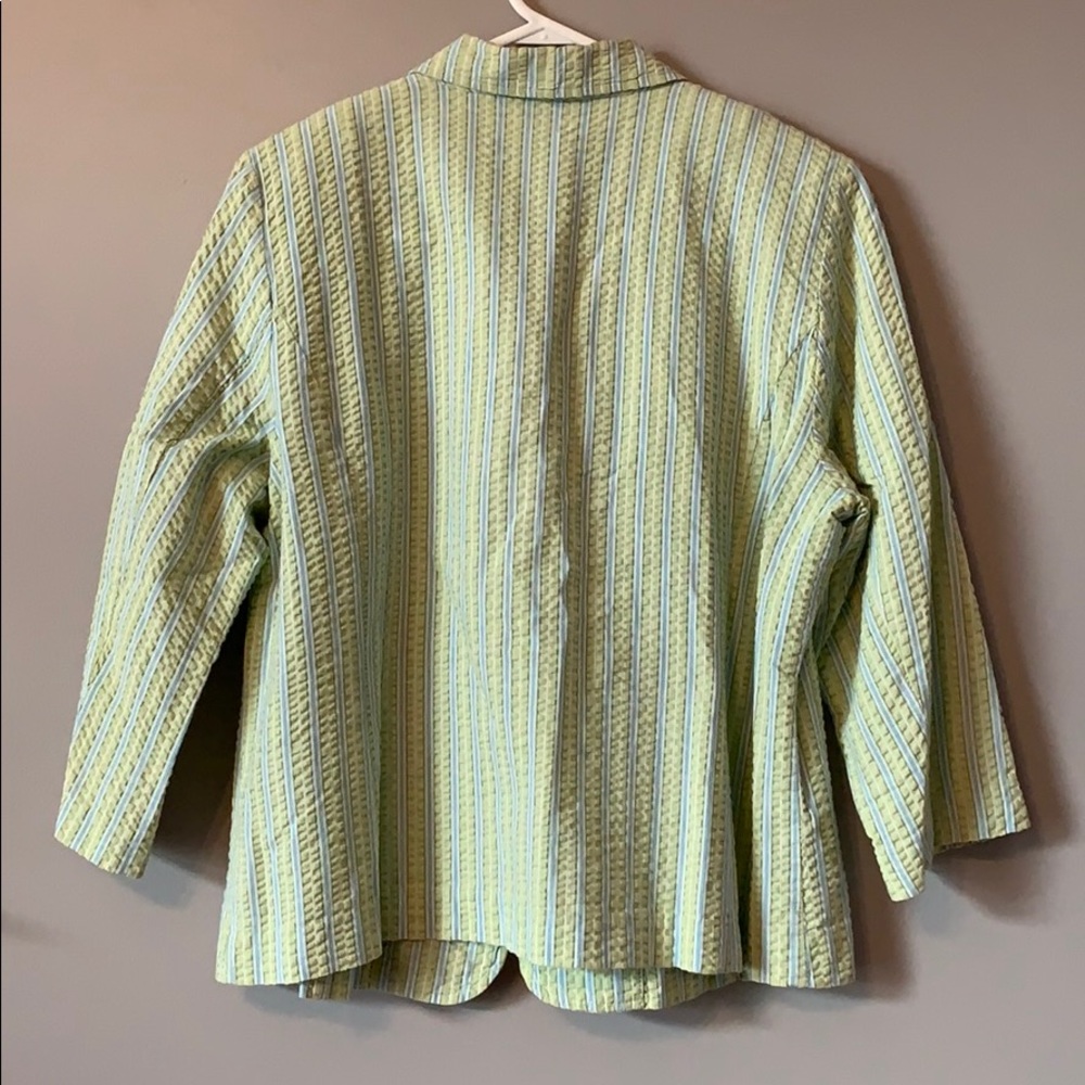 Green and blue cotton blazer - Picture 3 of 9